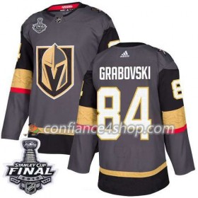 Adidas Maillot de Hockey Vegas Golden Knights Mikhail Grabovski 84 Gris 2018 Stanley Cup Final Patch Authentic - Homme